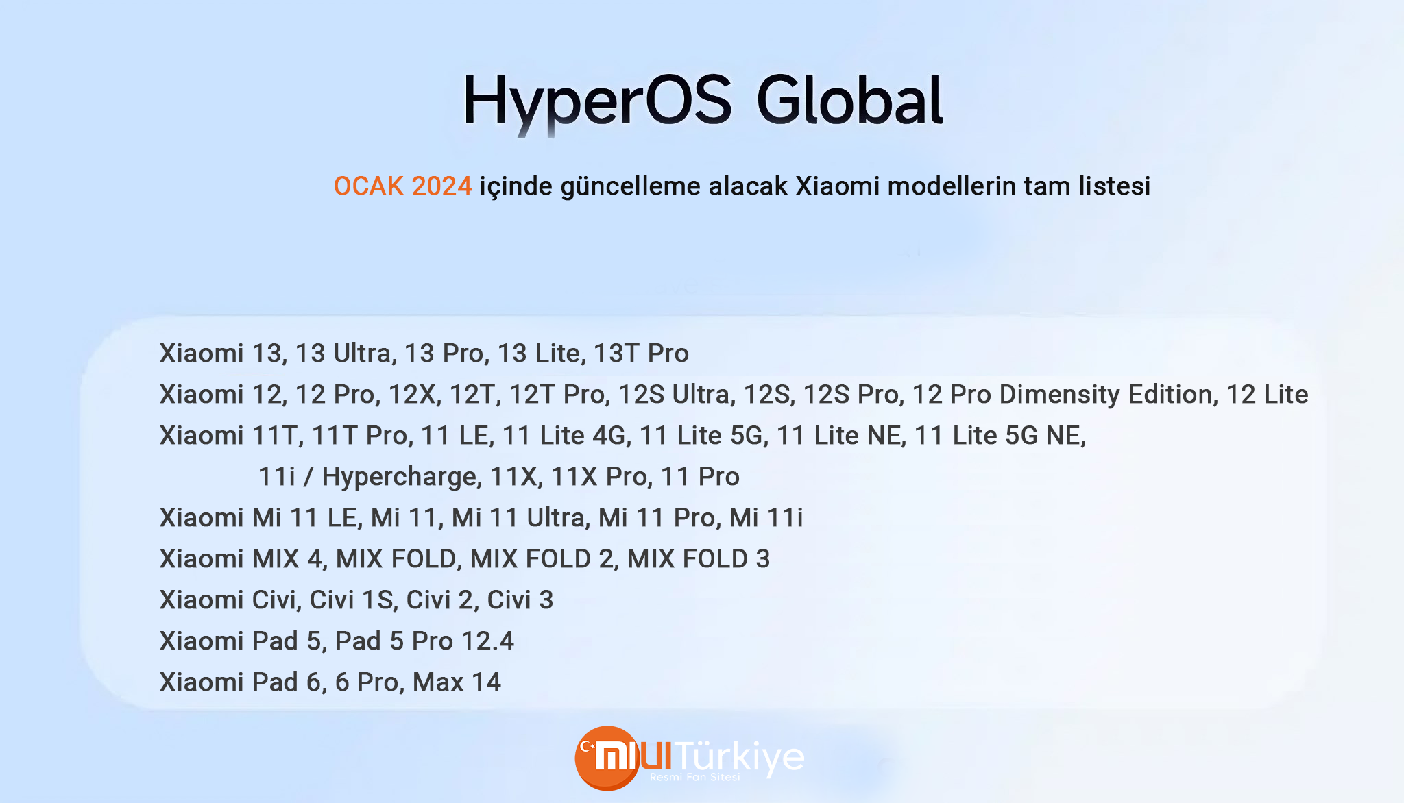 Xiaomi’nin Yeni HyperOS Güncellemesi: Ocak 2024 Listesi Yayınlandı!